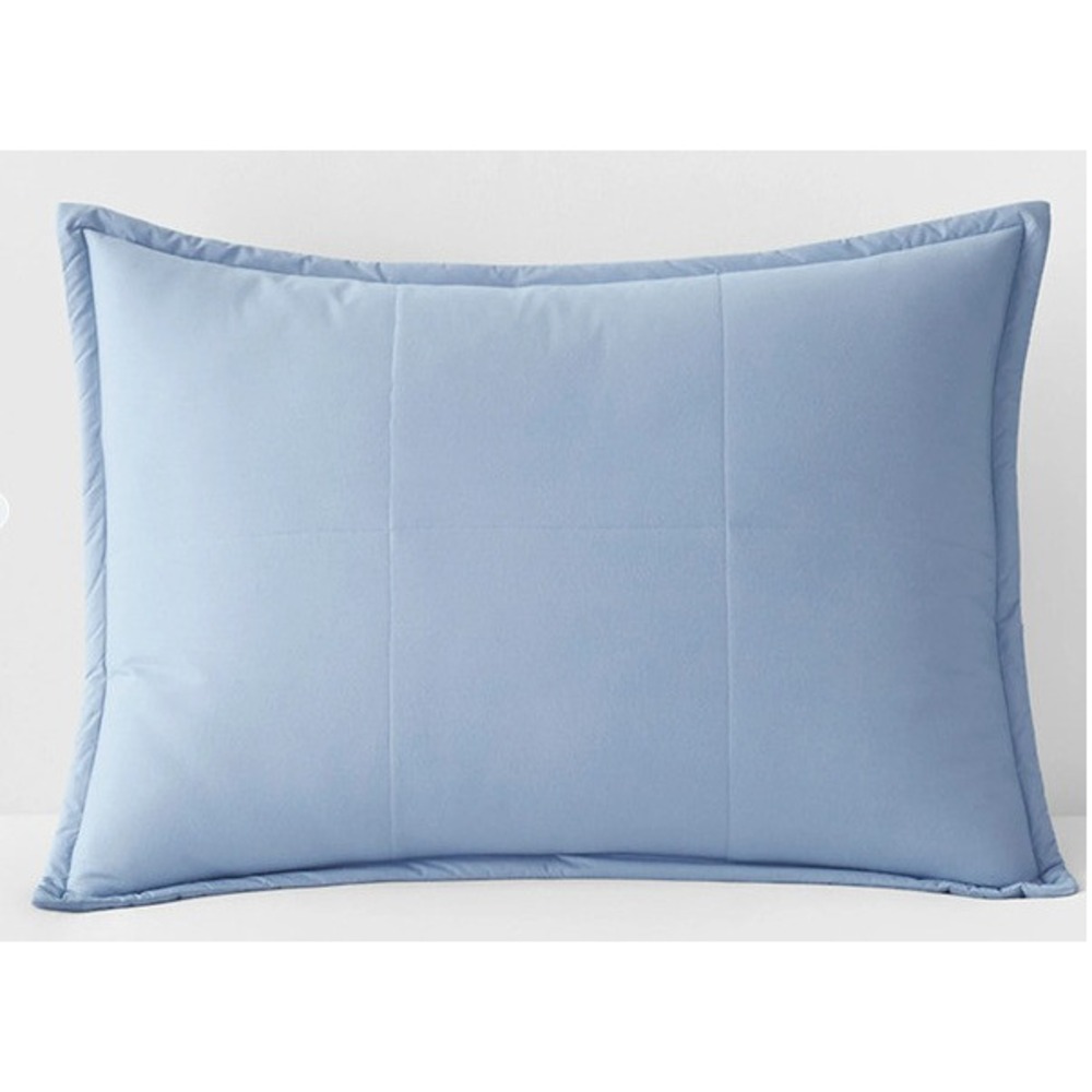 The Company Store LaCrosse Quilted Pillow Sham Porcelain Blue Standard 11187-STD